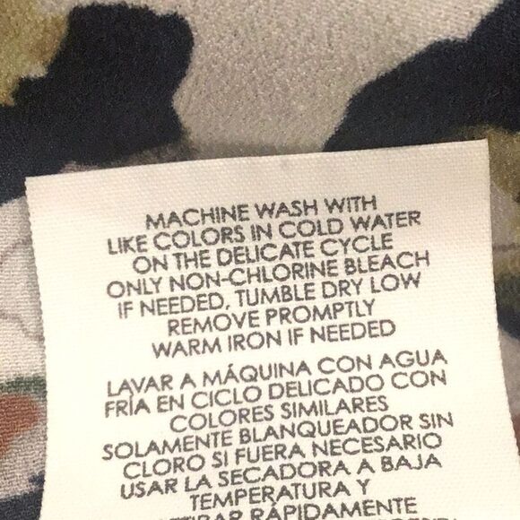 Cabi 5222 Fierce Seeing Spots Abstract Floral Animal Print Ruffle Collar Blouse - Picture 15 of 15